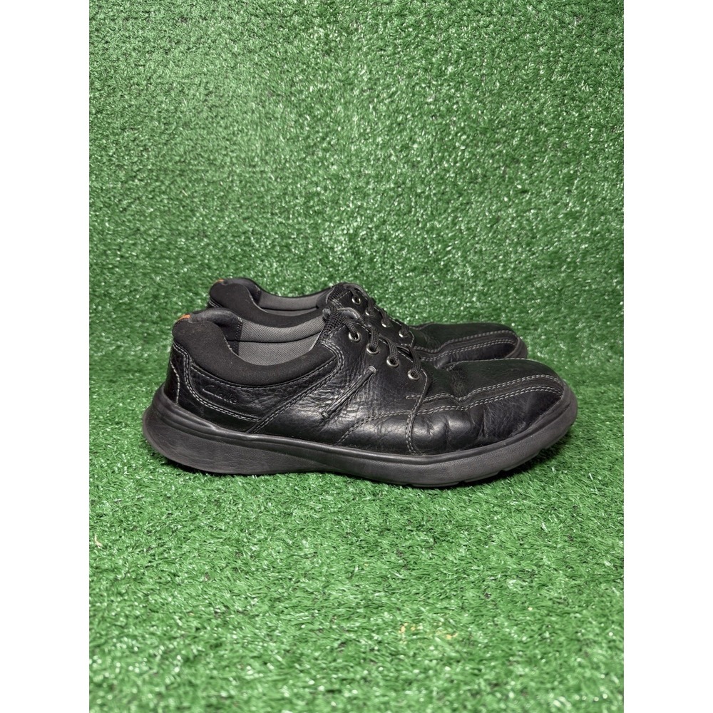 Clarks Cotrell Walk Sneakers Mens Size 10.5 Black Leather Casual Comfort Shoes